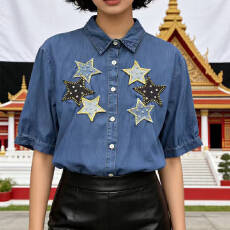 批发欧美<b class='q'>牛仔</b><b class='q'>衬衫</b>女设计感小众重工钉钻爱心2026夏新款气质<b class='q'>衬衣</b>外穿