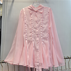 批发时尚重工钉珠镶钻立体花瓣亮片设计感衬衫<b class='q'>新款</b>宽松显瘦百搭女上衣