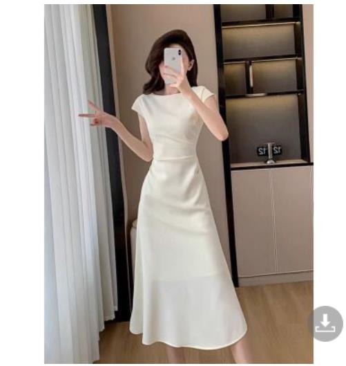2026 여름 프랑스식 화이트 여성 드레스 몸매 가꾸기 슬림해 보이는 품격 고급 센스 허리 수축 인어 꼬리 스커트 길다 치마