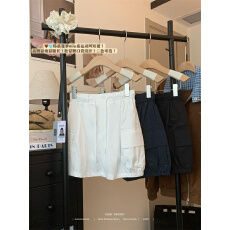 批发<b class='q'>实拍</b>~韩系夏季miu系<b class='q'>运动</b>风短裙高腰显瘦松紧腰口袋设计半身裙女