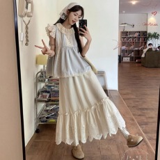 批发甜美蕾丝花边小飞袖衬衫女春季设计感减龄宽松<b class='q'>娃娃衫</b>上衣半身裙