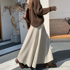 批发实拍温柔甜美风碎花裙半身裙女装秋冬小个子复古A字裙蓬蓬裙伞裙