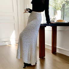 批发实拍亮片裙半身裙秋<b class='q'>冬</b>款2025新款女装黑色百搭亮片a字裙子鱼尾裙