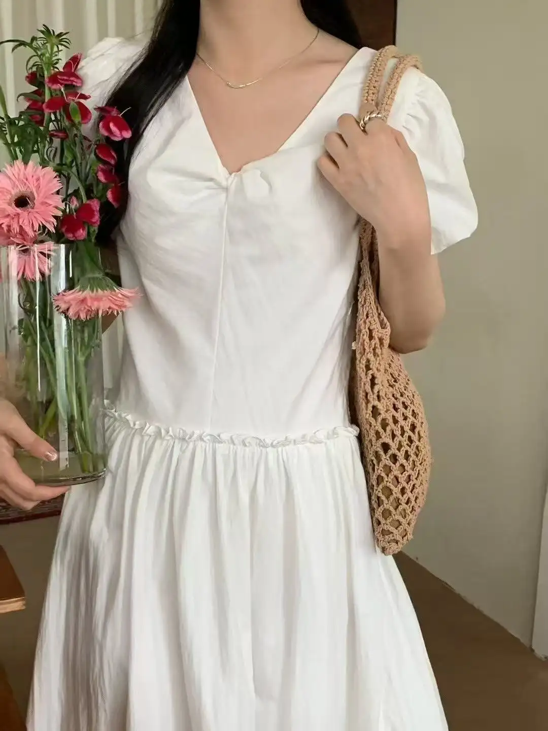 한국인기 프릴 허리 라인 원피스 상세 이미지 2