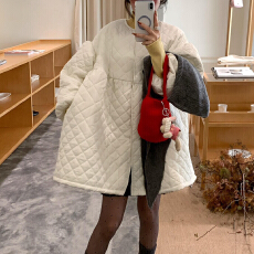 批发尺寸已更新韩系简约可爱减龄圆领公主蓬蓬设计蓬松棉服保暖连衣裙