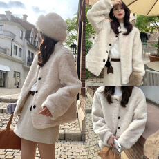 批发韩系百搭毛绒绒羊羔毛皮毛一体<b class='q'>短</b><b class='q'>外套女</b>秋冬保暖上衣
