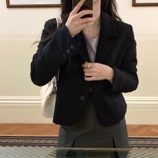 批发尺寸已更新<b class='q'>韩国</b>Chic气质简约高级感版型超正通勤百搭短款<b class='q'>西装</b>外套