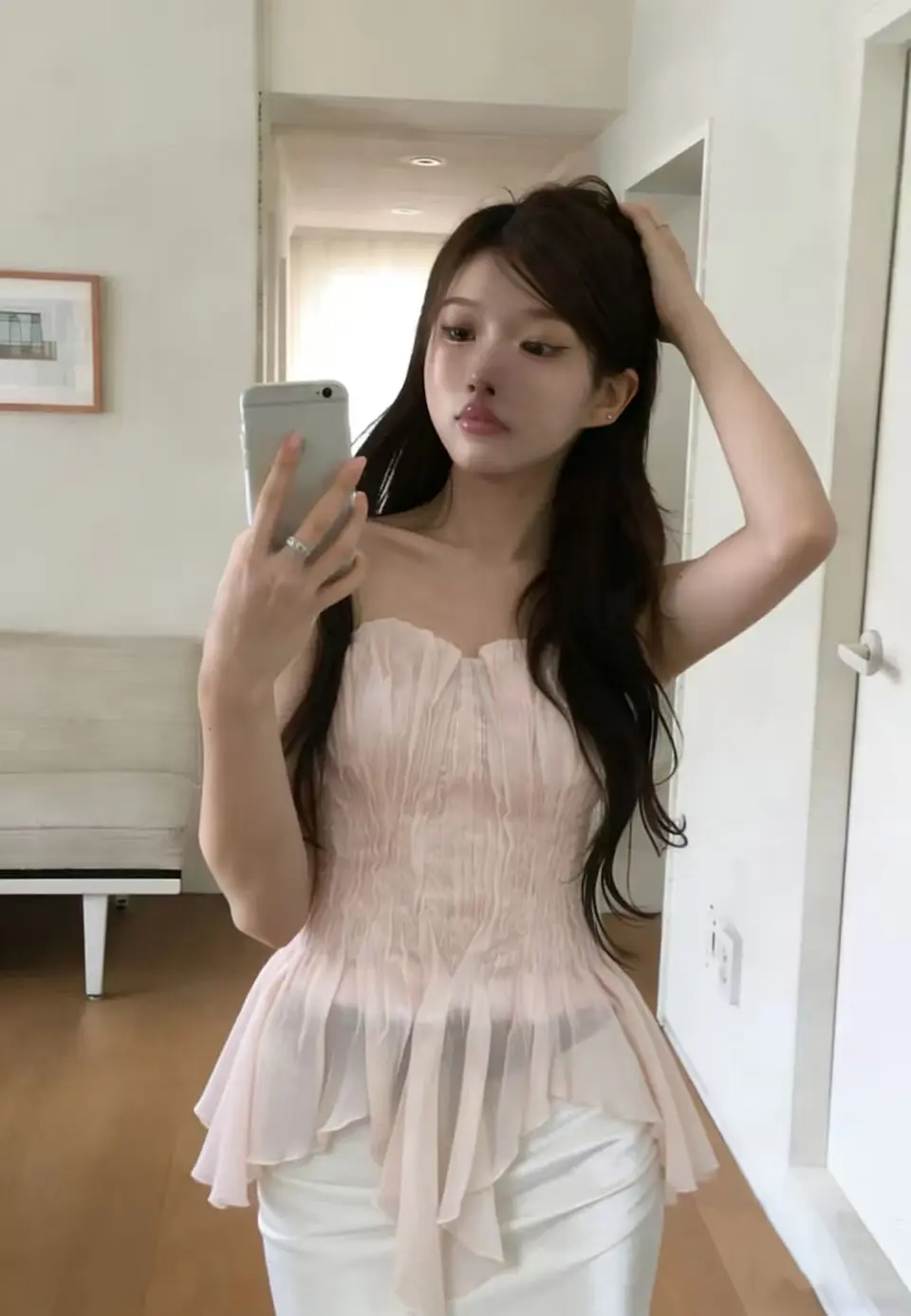 프리미엄 허리 라인 민소매 원피스 상세 이미지 1