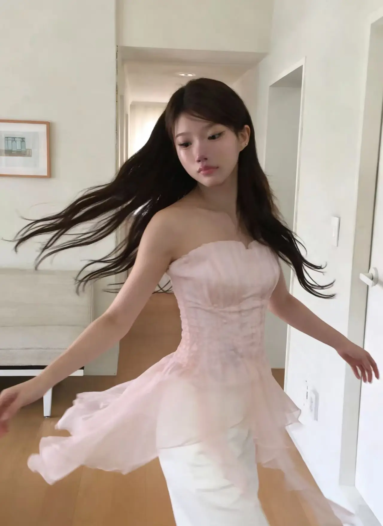 프리미엄 허리 라인 민소매 원피스 상세 이미지 3