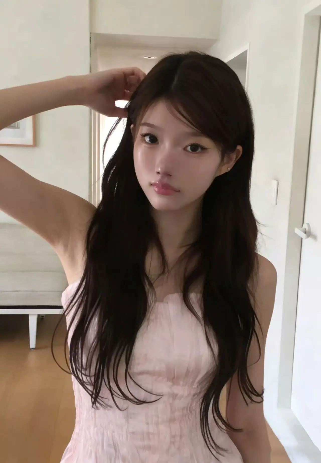 프리미엄 허리 라인 민소매 원피스 상세 이미지 5