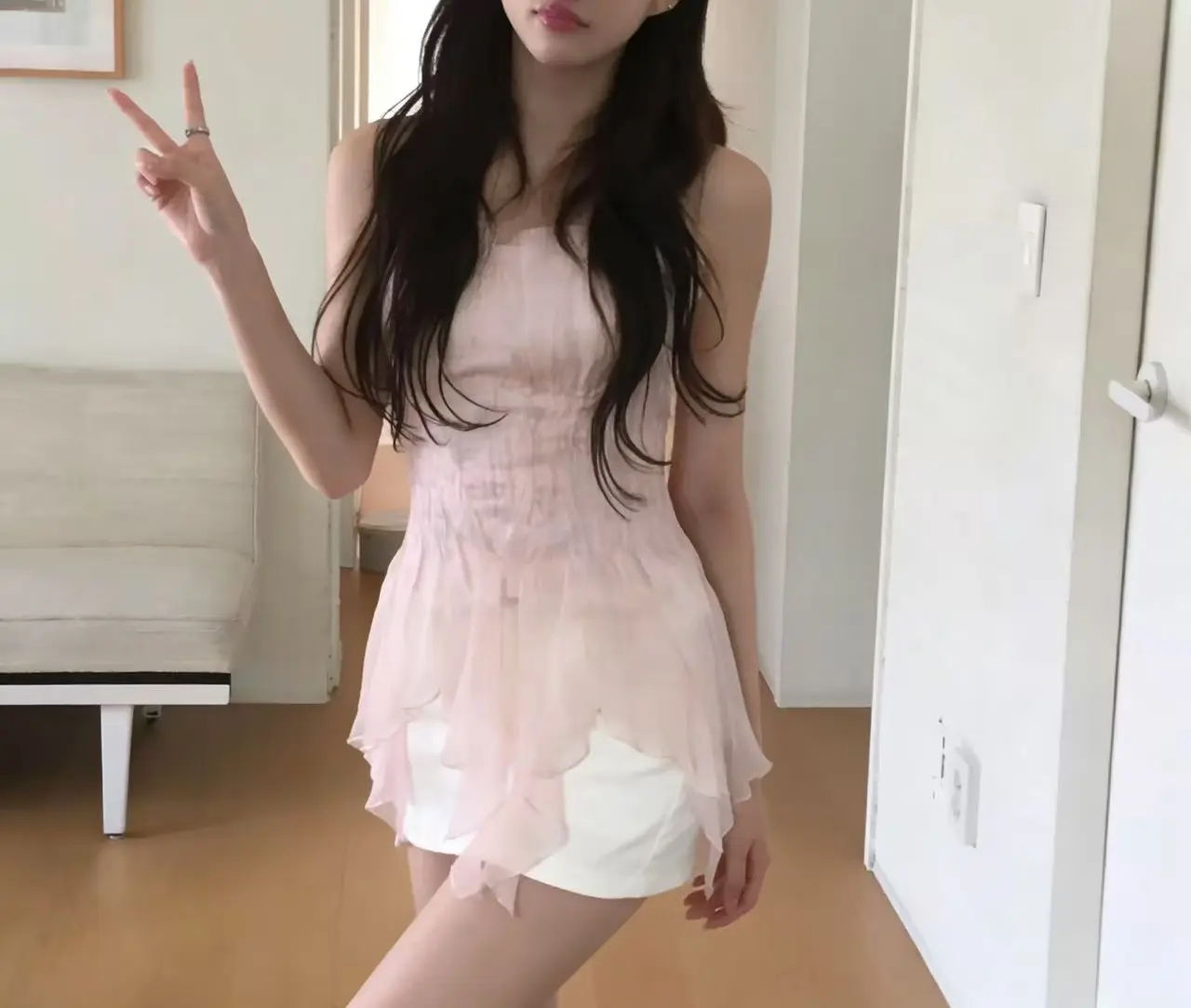 프리미엄 허리 라인 민소매 원피스 상세 이미지 14