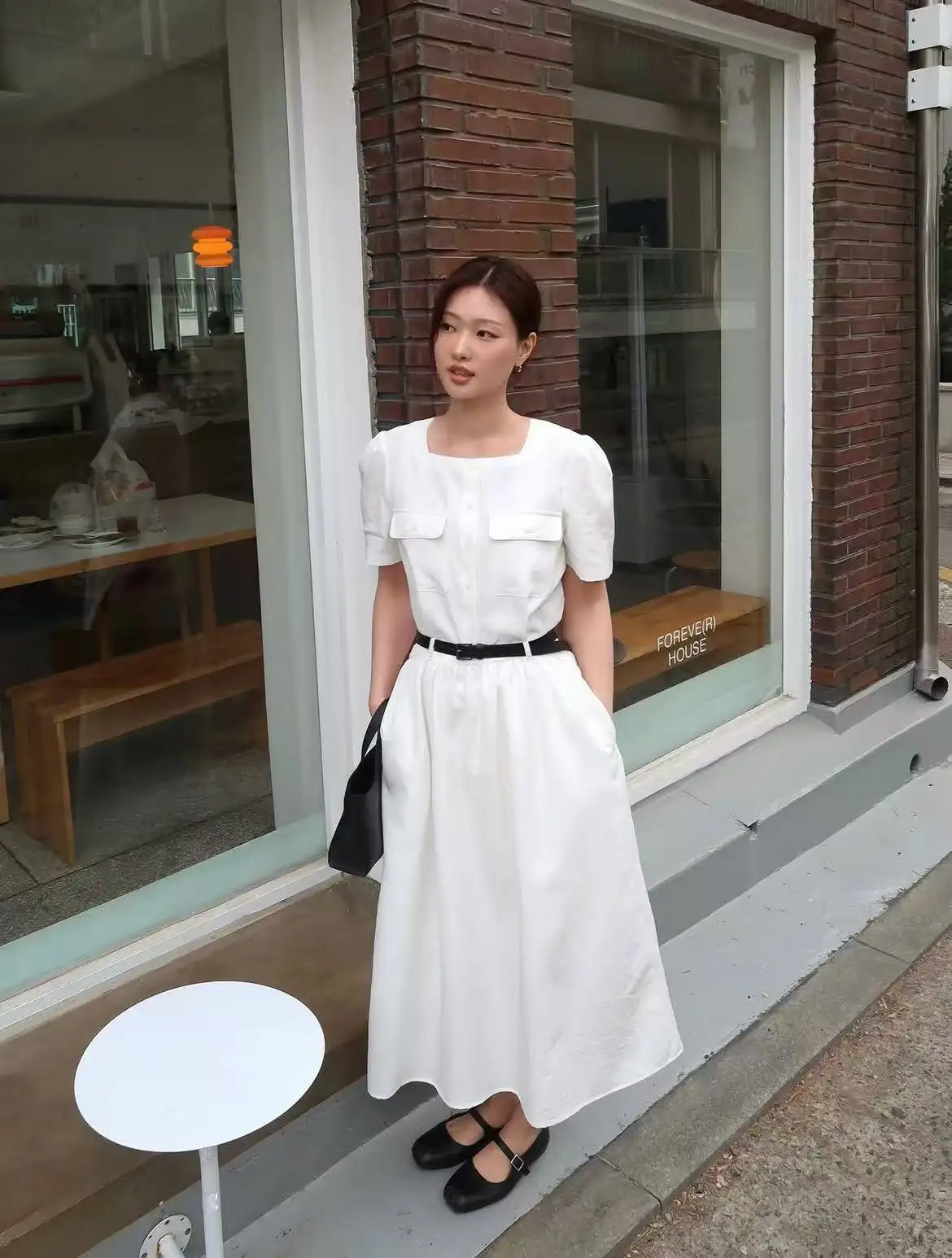 프렌치 스타일 블라우스 원피스 상세 이미지 3