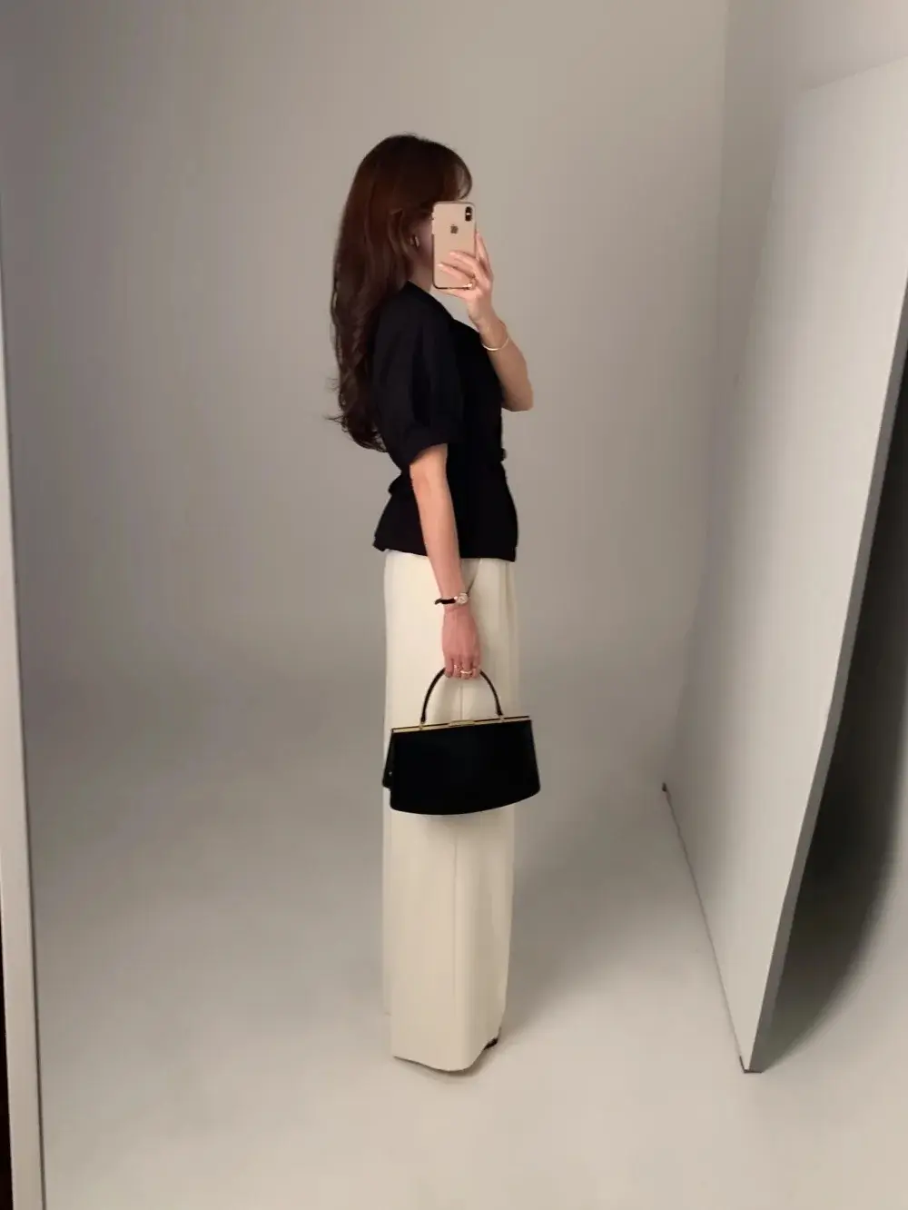 프렌치 스타일 셔츠 카라 단추 여밈 셔츠 상세 이미지 16