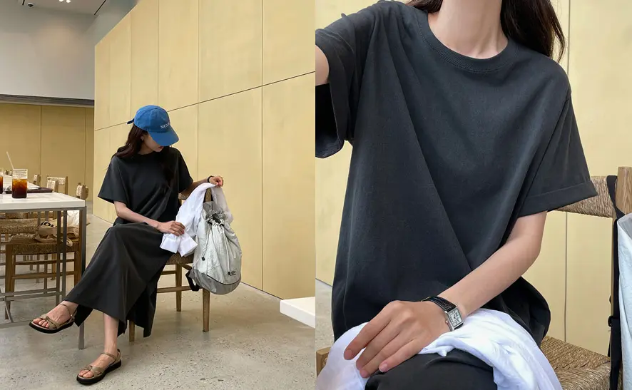 한국 스타일 여름 린넨 드레스 상세 이미지 1