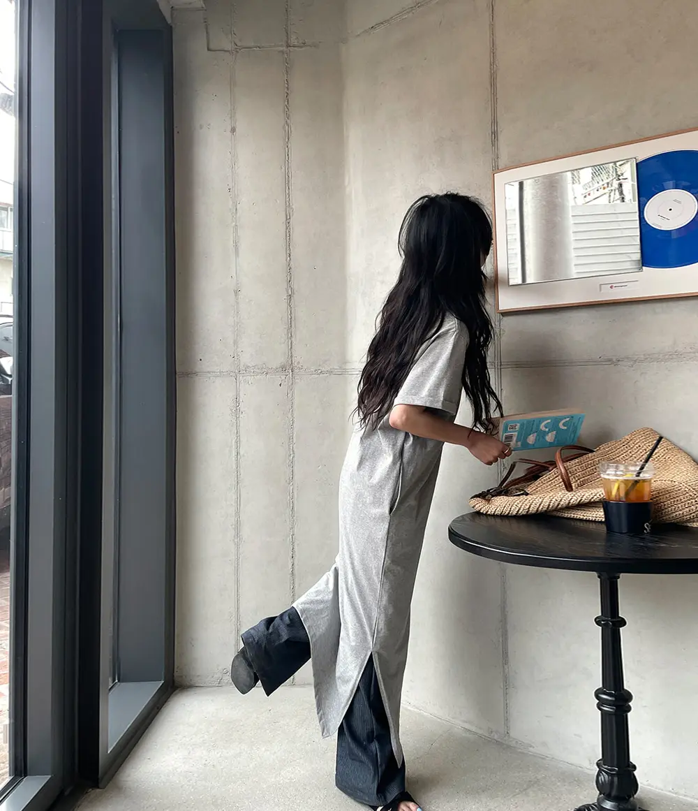 한국 스타일 여름 린넨 드레스 상세 이미지 4