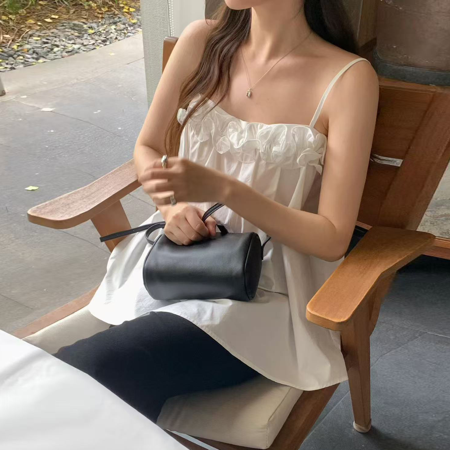 한 부서 작은 청신 작은 대중 디자인 센스 3 차원 꽃 루즈핏 다용도 슬립 맨위