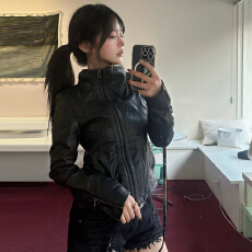 批发韩系复古机车立领显瘦百搭拉链皮帅气衣夹克短外套女PU<b class='q'>皮衣</b>