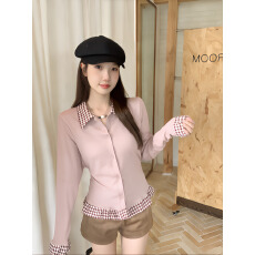 批发实拍2025冬季<b class='q'>大码</b>长袖假两件<b class='q'>开衫</b>T恤加厚保暖显瘦减龄别致打底衫