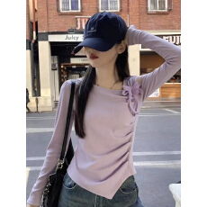 批发实拍<b class='q'>大码</b>长袖加厚保暖T恤<b class='q'>时尚</b>减龄显瘦小众别致遮肉收腰打底衫女