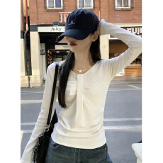 批发实拍<b class='q'>大码</b>长袖加厚保暖T恤<b class='q'>时尚</b>减龄显瘦小众别致遮肉收腰打底衫女