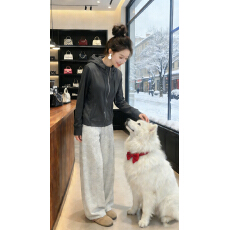 批发实拍2026春装大码时尚拉链抽绳连帽<b class='q'>长袖</b>卫衣胖MM女装开衫<b class='q'>外套</b>上衣