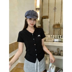 批发实拍2026法式Polo领翻领正肩短袖t恤女夏季<b class='q'>开衫</b>显瘦百搭上衣