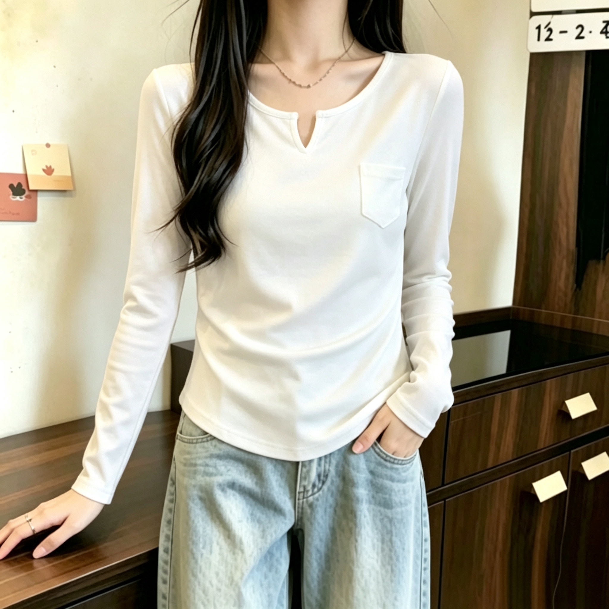 RY8814# 2026年大码女装秋季胖mm遮肚上衣藏肉巨显瘦双面绒加厚保暖打底衫