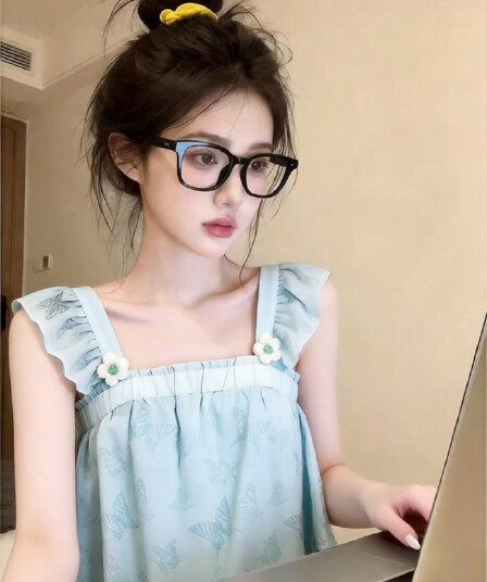 실사 다용도 달콤함 프랑스식 복잡한 고대 칼라 민소매 셔츠 휴가 바람 여름 디자인 센스 작은 대중 쇼트 스타일 맨위