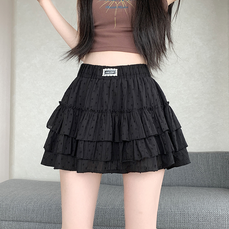 화이트 레이스 레이스 패치워크 케이크 드레스 다용도 허리밴드 반신 스커트 여름 한 마디 퍼프 스커트 캐주얼 미니 스커트