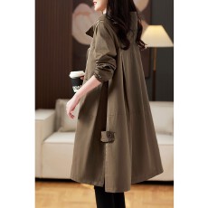 批发高级中长款大衣外套女2026春秋新款妈妈大码<b class='q'>时尚</b>宽松休闲风衣秋装