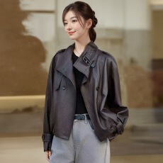 批发小皮衣外套女短款2026秋季新款小个子立领气质酷飒风复古皮夹克