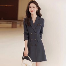 批发韩版西装<b class='q'>连衣裙</b>中长款时尚气质<b class='q'>职业</b>正装通勤女修身显瘦裙子秋冬款