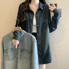 批发实拍<b class='q'>大码</b>女装春季2026新款港风小个子复古<b class='q'>牛仔</b><b class='q'>外套</b>百搭上衣