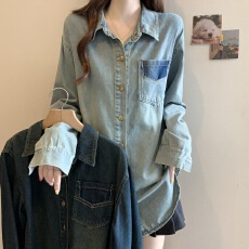 批发实拍<b class='q'>大码</b>女装春季2026新款港风小个子复古<b class='q'>牛仔</b><b class='q'>外套</b>百搭上衣