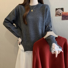 实拍大码2025秋冬款毛衣显瘦松弛感宽松针织衫
