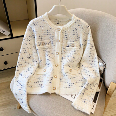 批发法式气质小香风流苏针织外套女秋冬新款高级感时尚洋气<b class='q'>短款</b>上衣潮