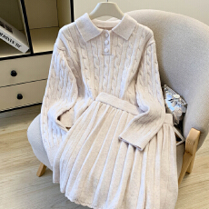 批发毛衣套装女春秋简约显瘦休闲麻花翻领针织<b class='q'>打底衫</b>半身短裙两件套