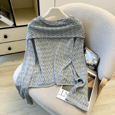 批发十三行新款韩版2026年夏季文艺宽松设计显瘦气质百搭一字肩针织衫