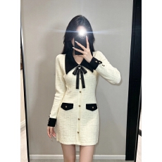 批发名媛范气质小香修身连衣<b class='q'>裙</b>女装26秋冬新款时尚蝴蝶结打底针织<b class='q'>裙</b>子
