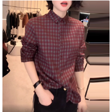 批发2025冬款<b class='q'>衬衫</b>领设计感百搭<b class='q'>长袖</b>显瘦上衣款女