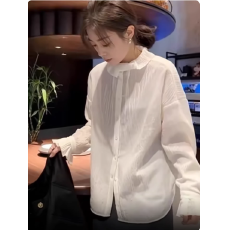 批发木耳边立领长袖衬衫女早春新款独特休闲<b class='q'>宽松</b>显瘦叠穿内搭小衫上衣