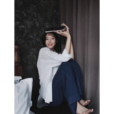 批发春装新款白色衬衫女内搭冷淡系高级感上衣宽松<b class='q'>休闲</b>气质通勤棉衬衣