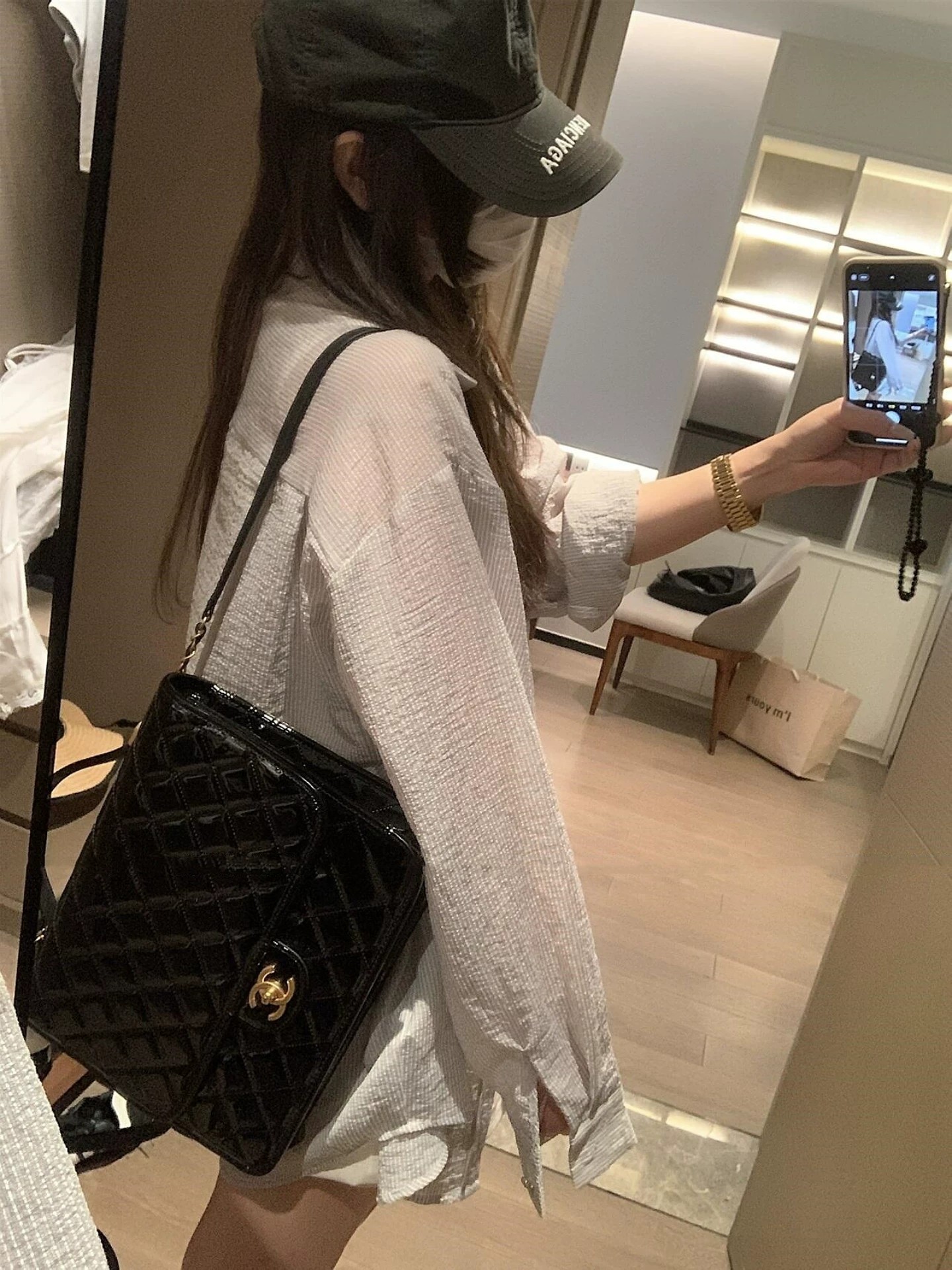 yoogirls 마이크로 ~을 통해 차가운 프로필 모양 밝은 회색 색상 어둠 스트라이프 셔츠 여성 코트 봄 여름 얇은 스타일 자외선 차단 셔츠