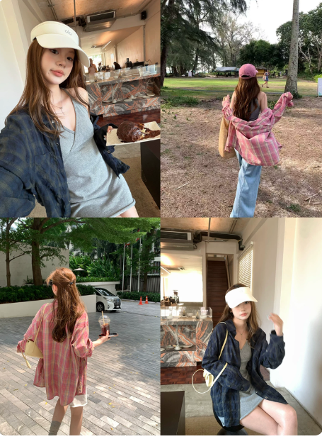 im ~까지 체크무늬 영화 oversize 캐주얼 긴팔 체크무늬 여성 셔츠 느슨함 센스 루즈핏 가을 어깨 소매 재킷