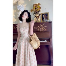 批发一树山桃』法式原创吊带裙碎花温柔设计感氛围少女风