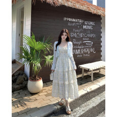 批发实拍~夏优雅法式田园风纯欲甜美<b class='q'>碎花</b>吊带连衣裙防晒衫两件套