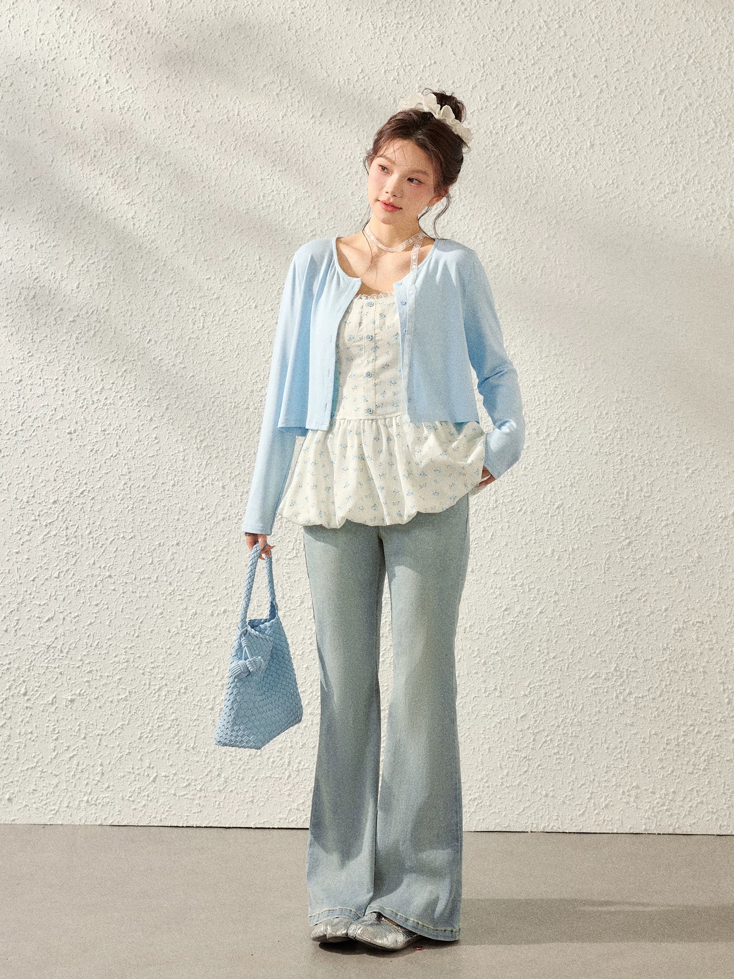 실사 중 빅 사이즈 여성 의류 통통한 여동생 mm 한 부서 슬림해 보이는 산소 꽃무늬 슬립 꽃밭 맨위