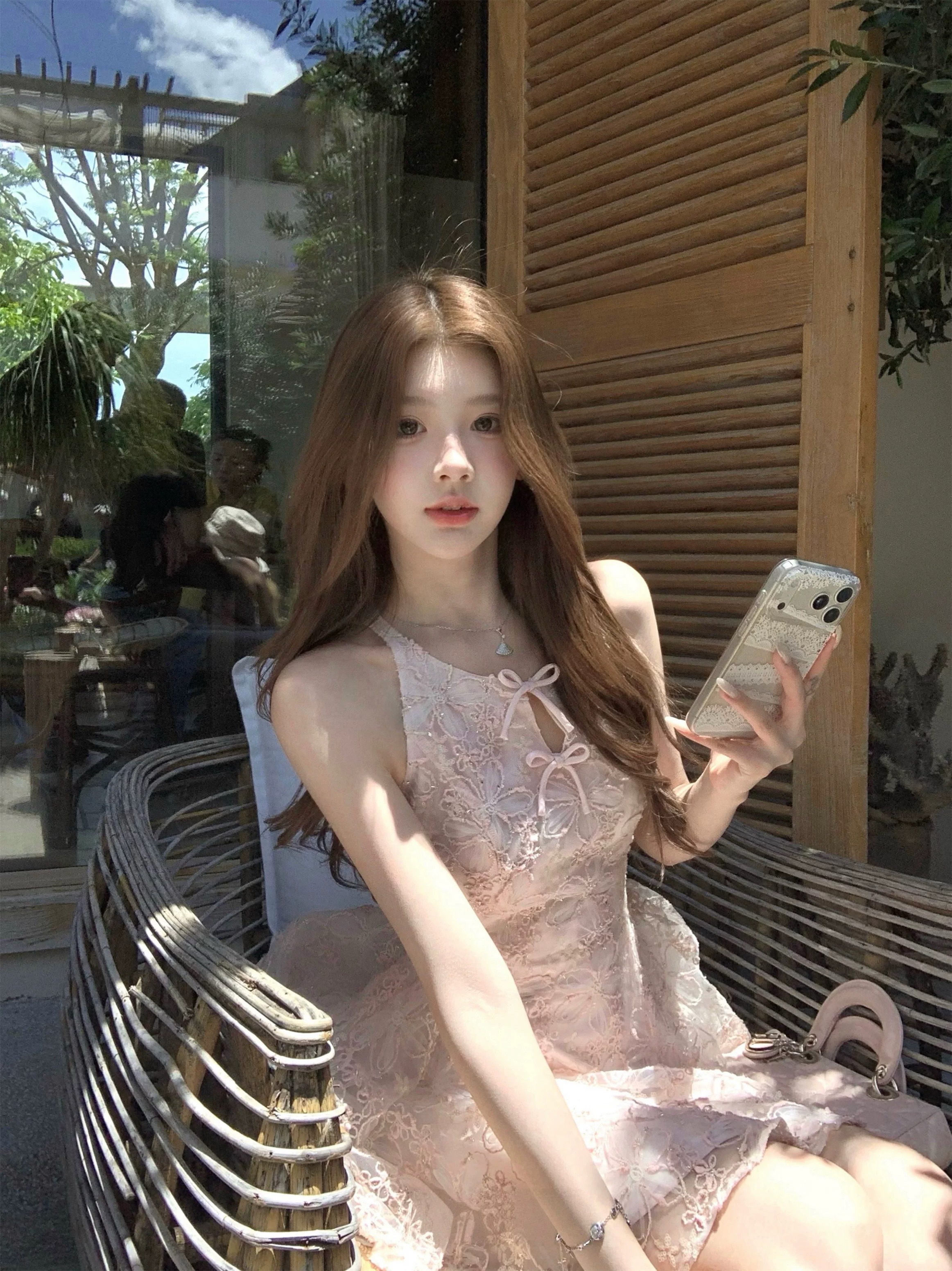 q 여자 집 5 27 얕은 사쿠라 튜바 로즈 천 골드 센스 핑크색 스팽글 자수 허리 수축 우산 진자 생일 드레스