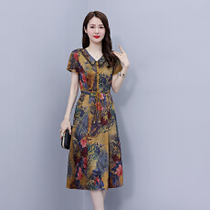 批发改良<b class='q'>旗袍</b>连衣裙女夏2026新款桑蚕丝名媛气质高端精致妈妈<b class='q'>真丝</b>裙