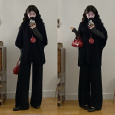 批发实拍  冬日氛围2025秋冬显瘦慵懒感不规则廓形高领斗篷针织毛衣